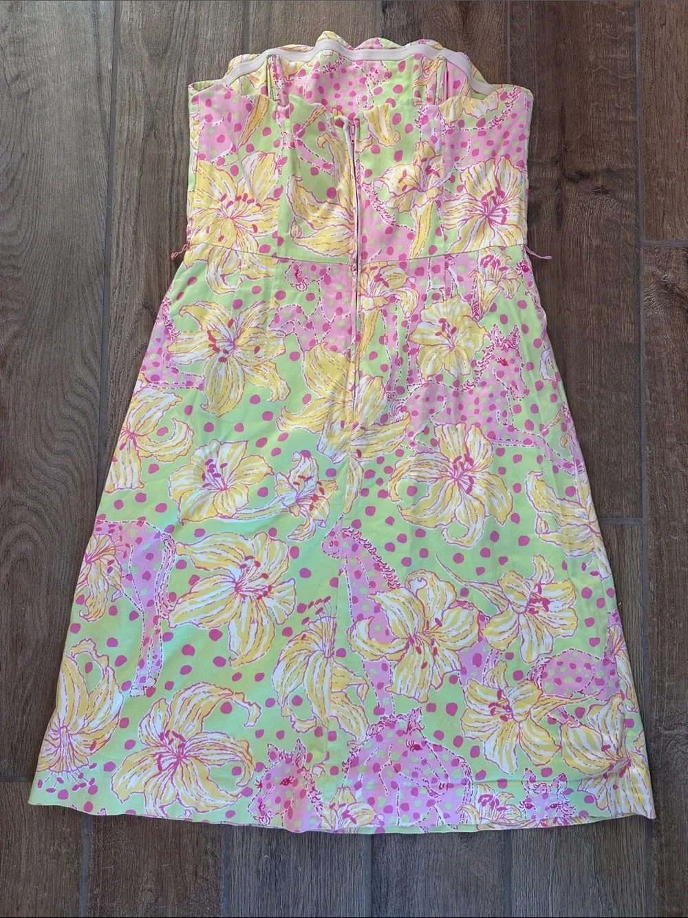 Lilly Pulitzer Lime, Pink & Yellow Floral Strapless Dress - Picture 5 of 5